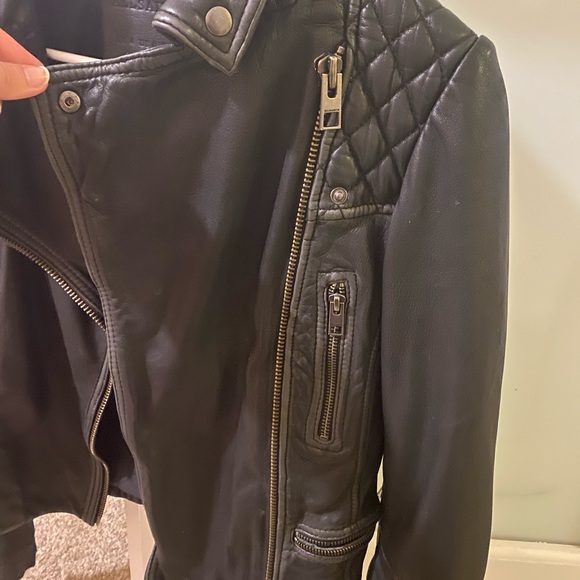 ALL SAINTS -  WOMEN’S LEATHER BIKER JACKET.        Size Small/0 - Picture 4 of 5